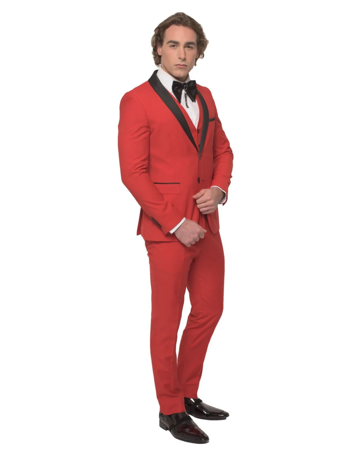 2 Button Shawl Lapel Red Slim Fit Suit FF2SSX V-1230