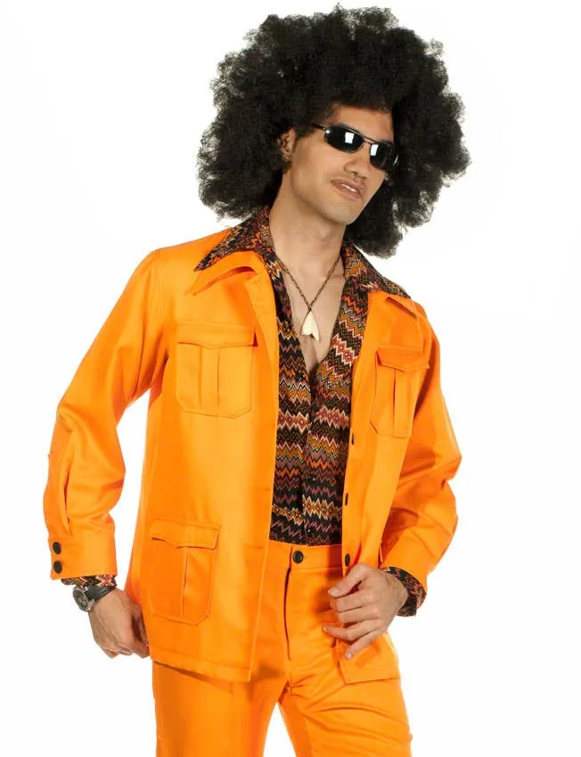 70s Deluxe Retro Leisure Suit Costume in Orange