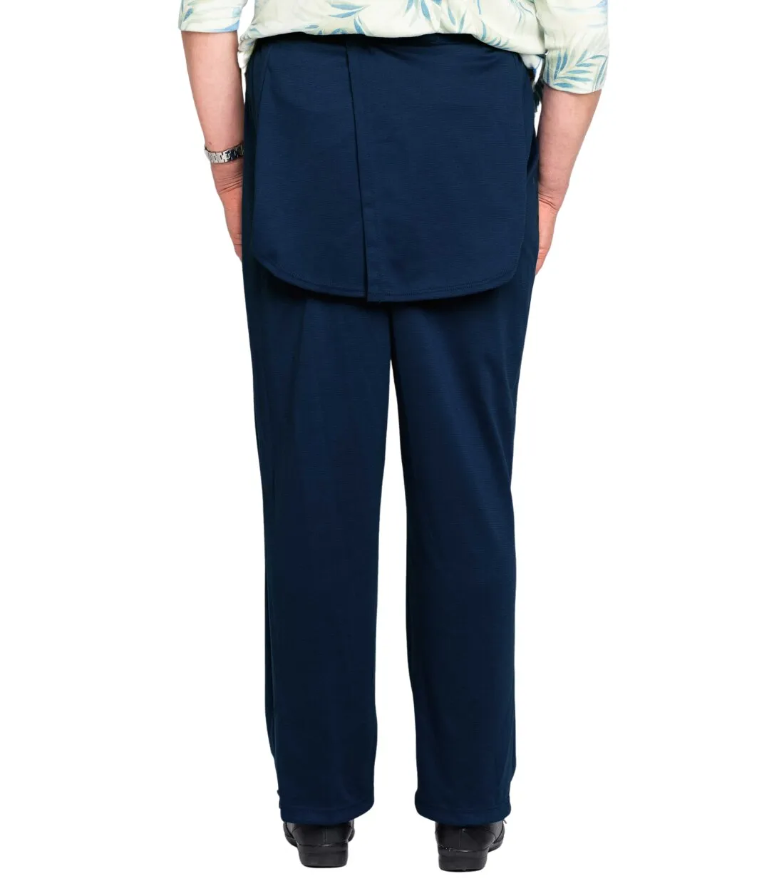 Adaptive Ladies' Cozy Knit Open Back Pants - Navy