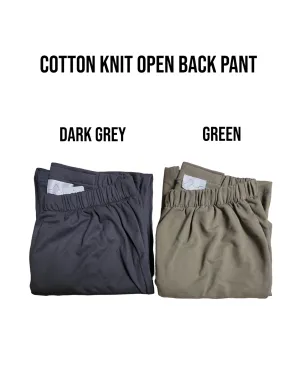 Adaptive Open Back Cotton Knit Pants