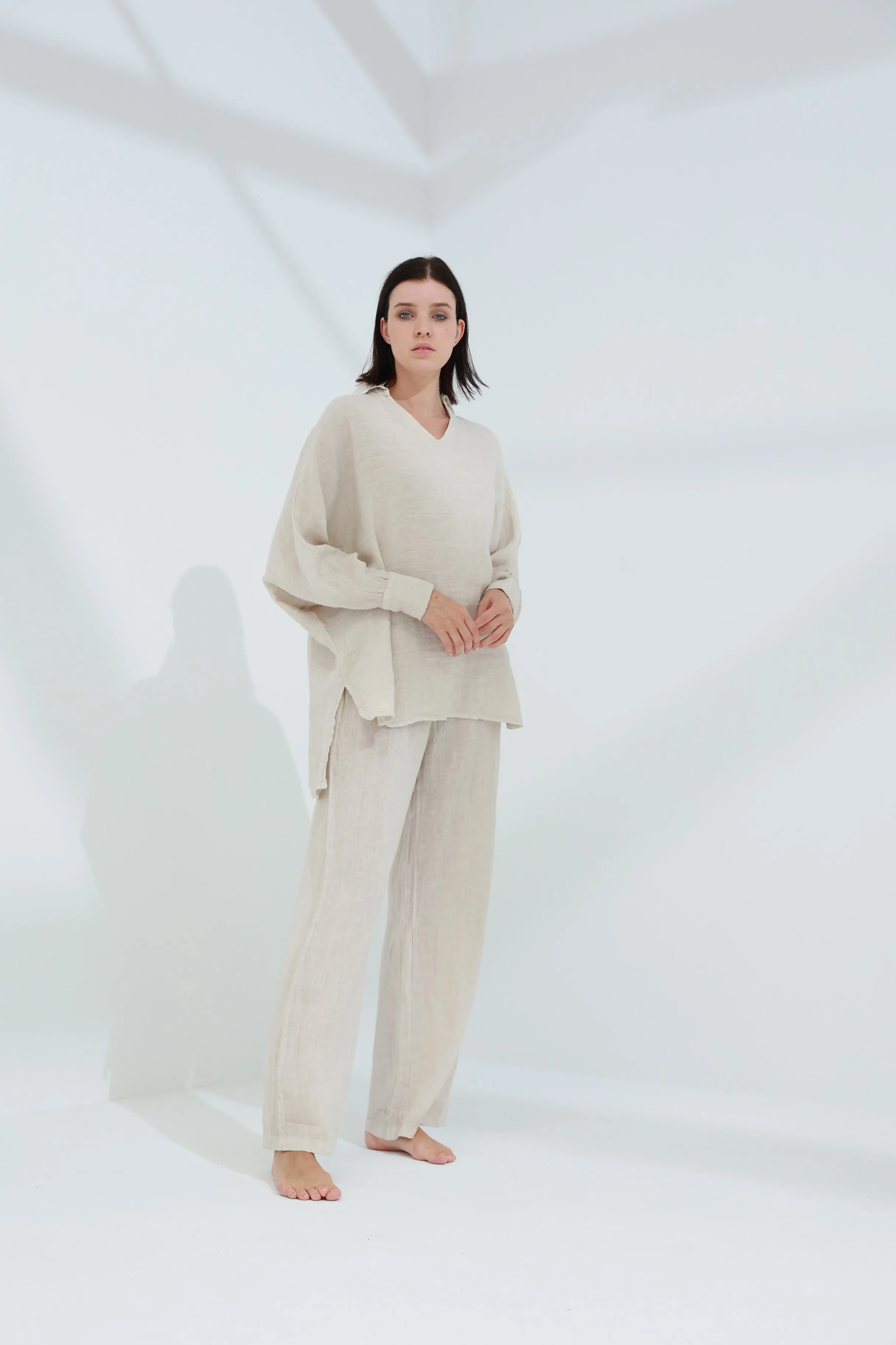 Armonia Straight Leg Linen Pants Sabbia