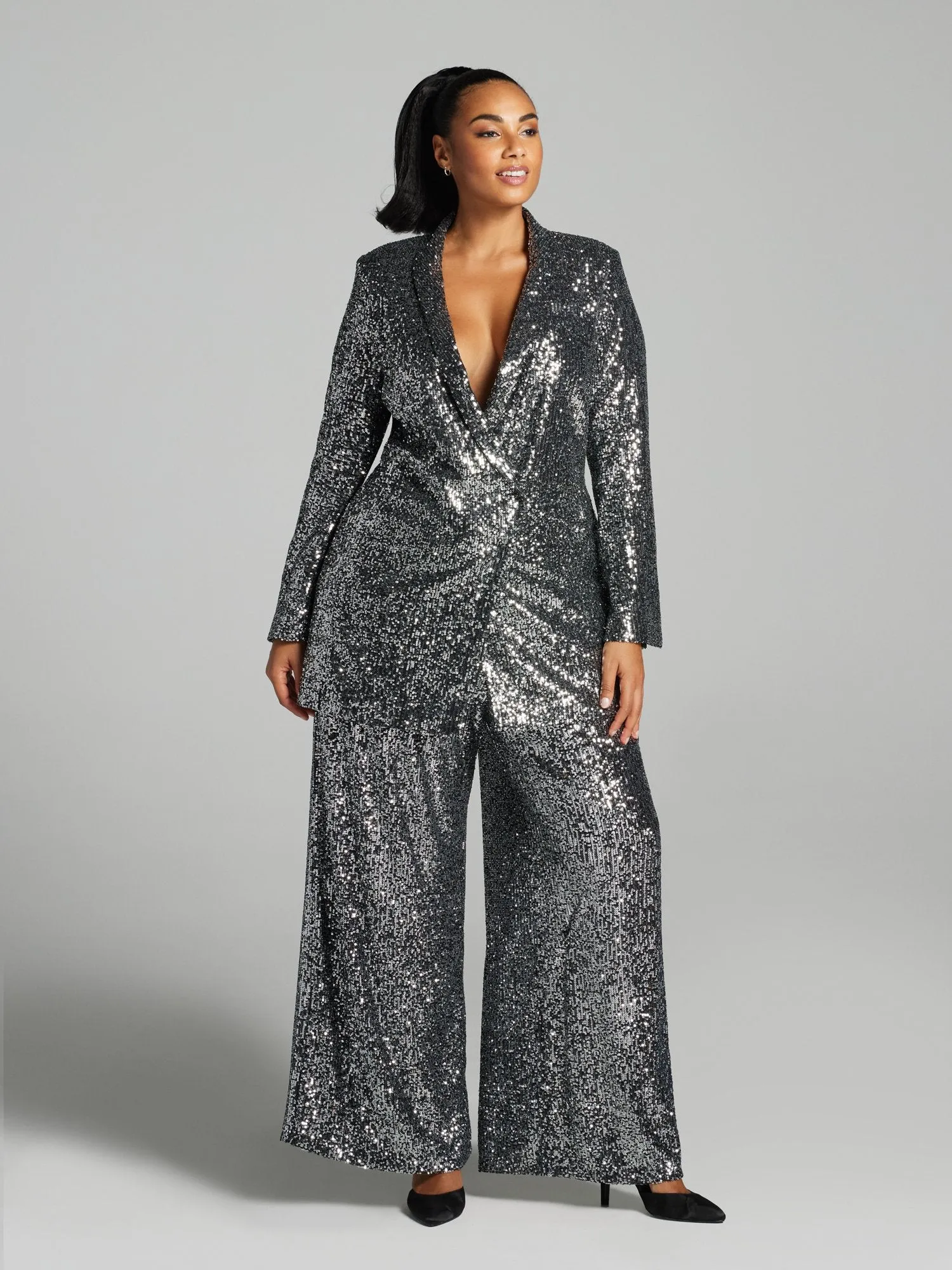 Damaris Sequin Flare Leg Pants