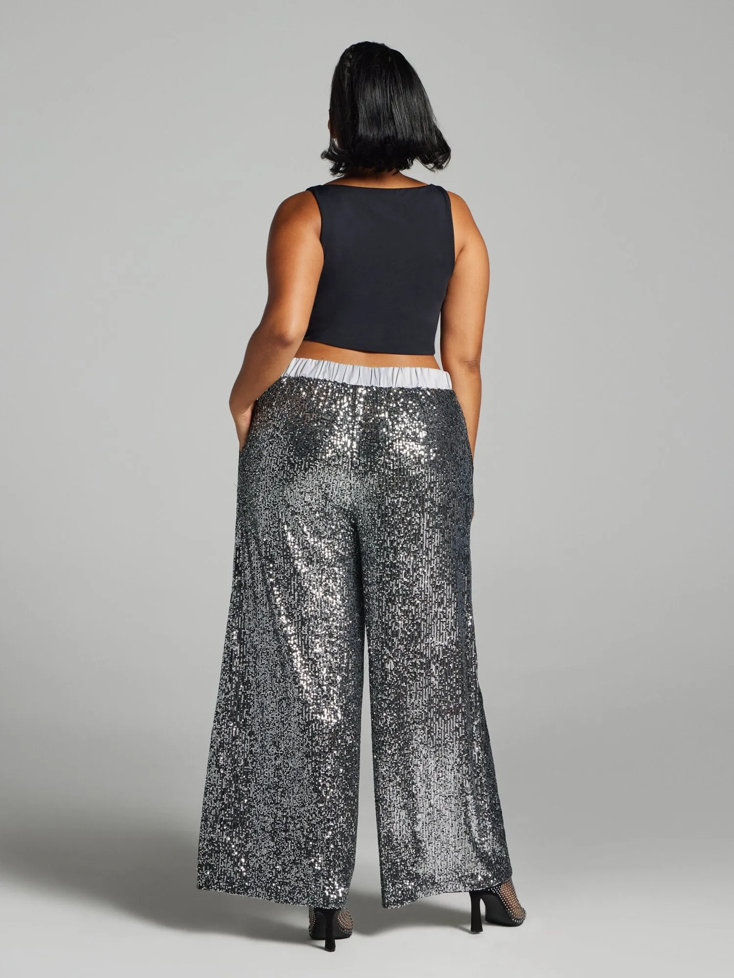 Damaris Sequin Flare Leg Pants