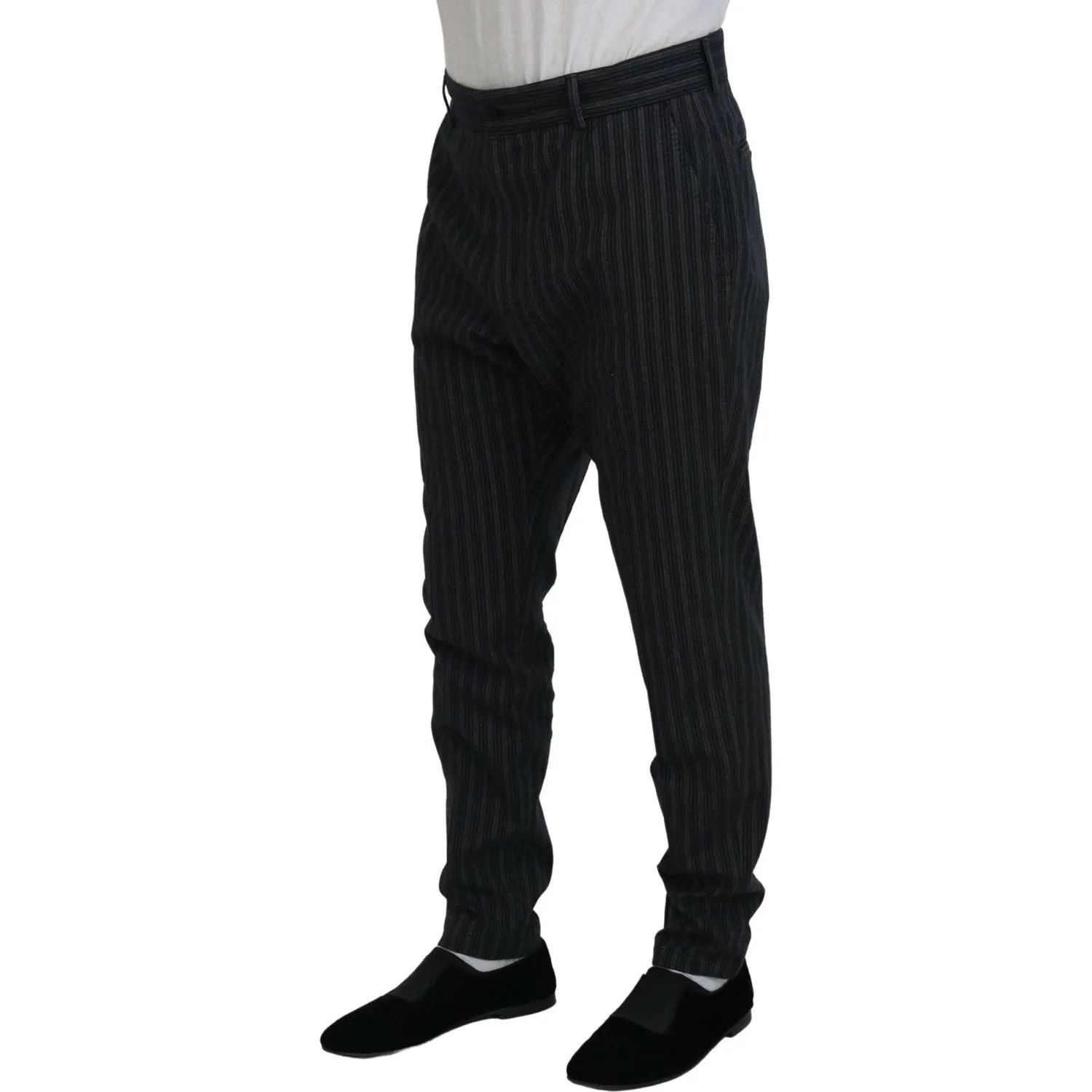 Dolce & Gabbana Elegant Striped Chino Dress Pants