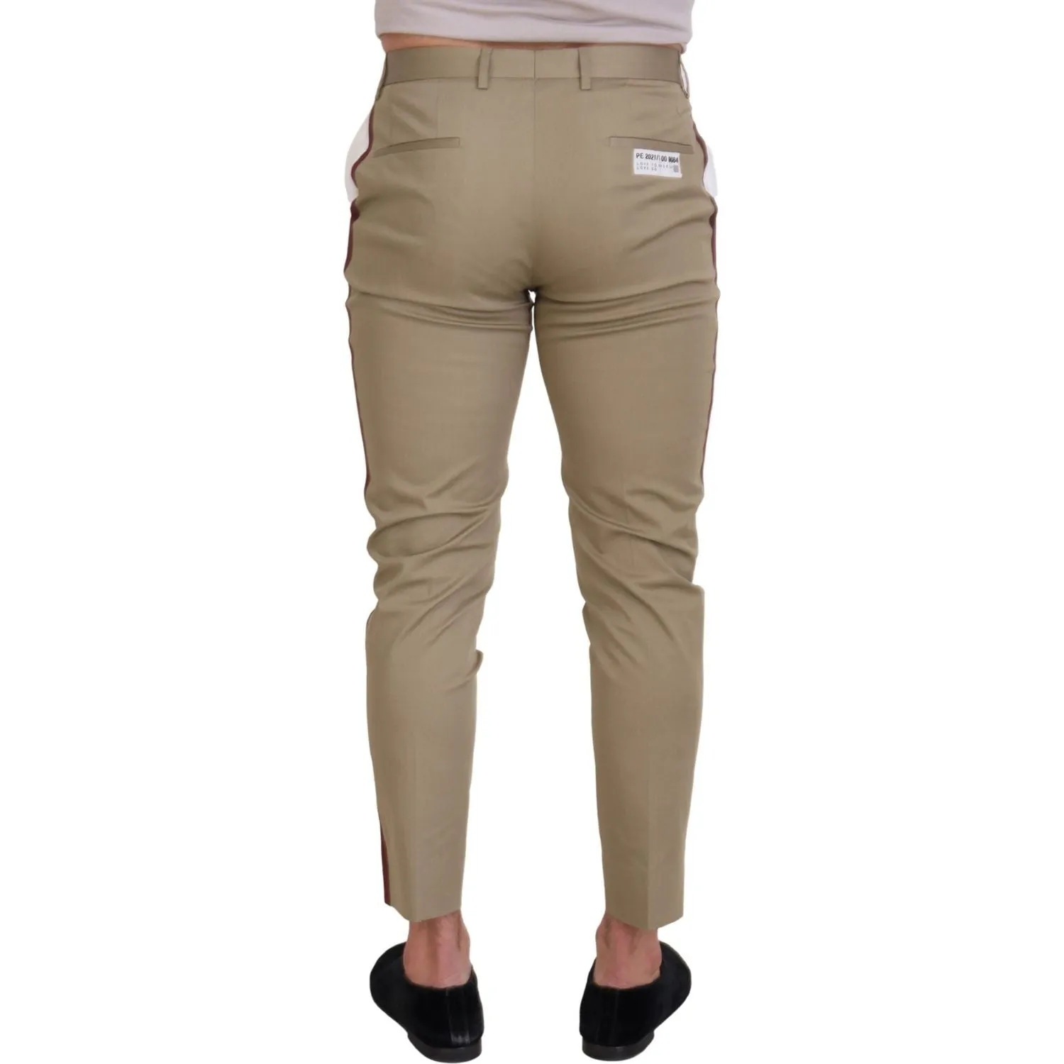 Dolce & Gabbana Two-Tone White & Brown Chic Cotton Pants