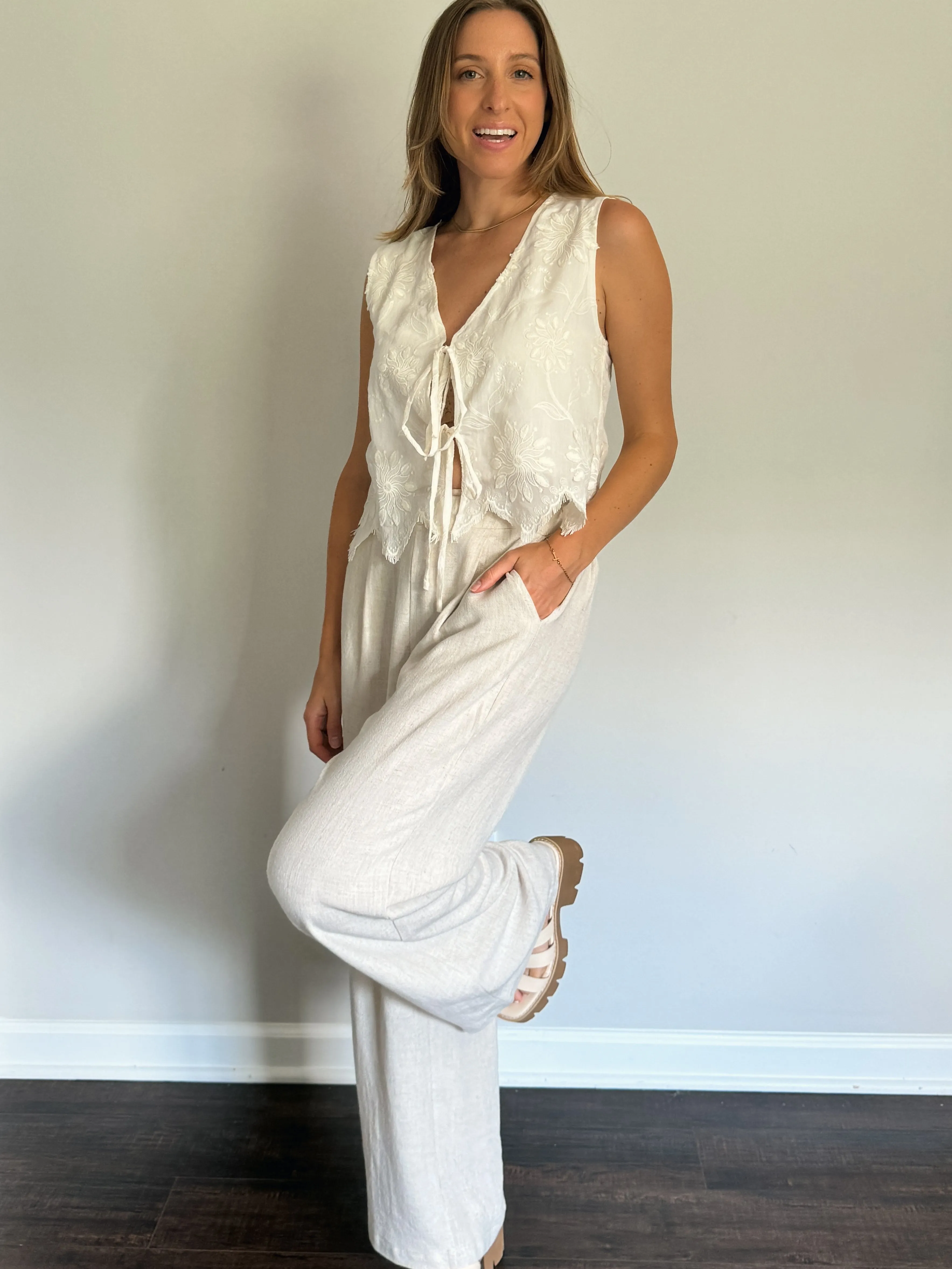 Drawstring Linen Pants