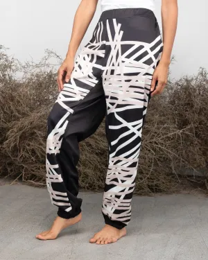 ELASTIC WAISTED FRONT PRINTED DESIGN PANT 2280 - بنطلون