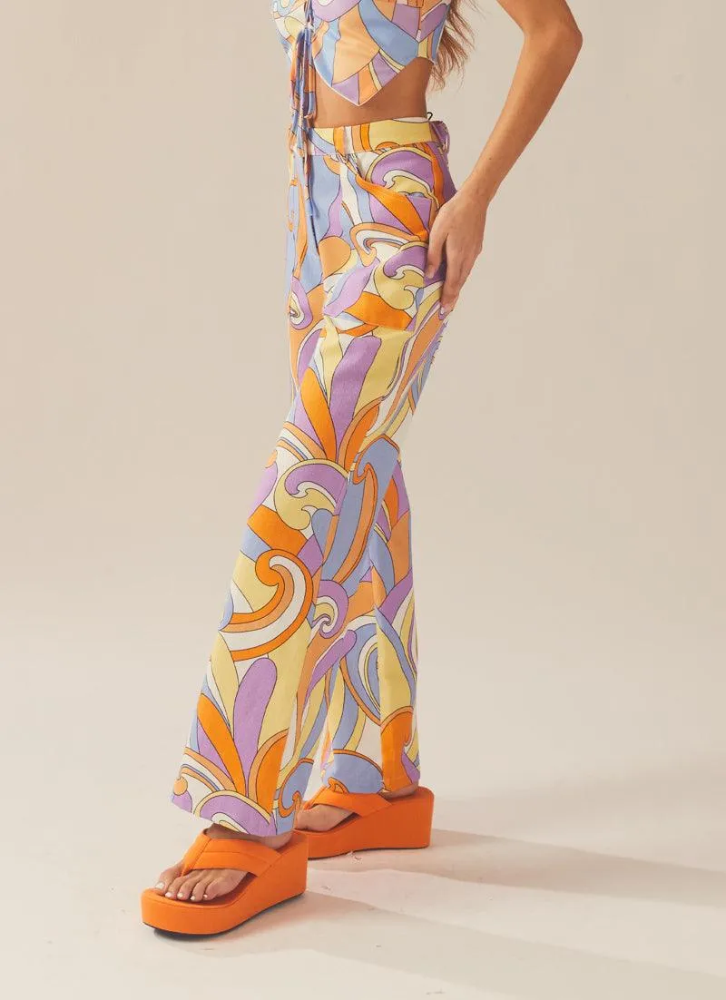 Evie Pants - Retro Swirl