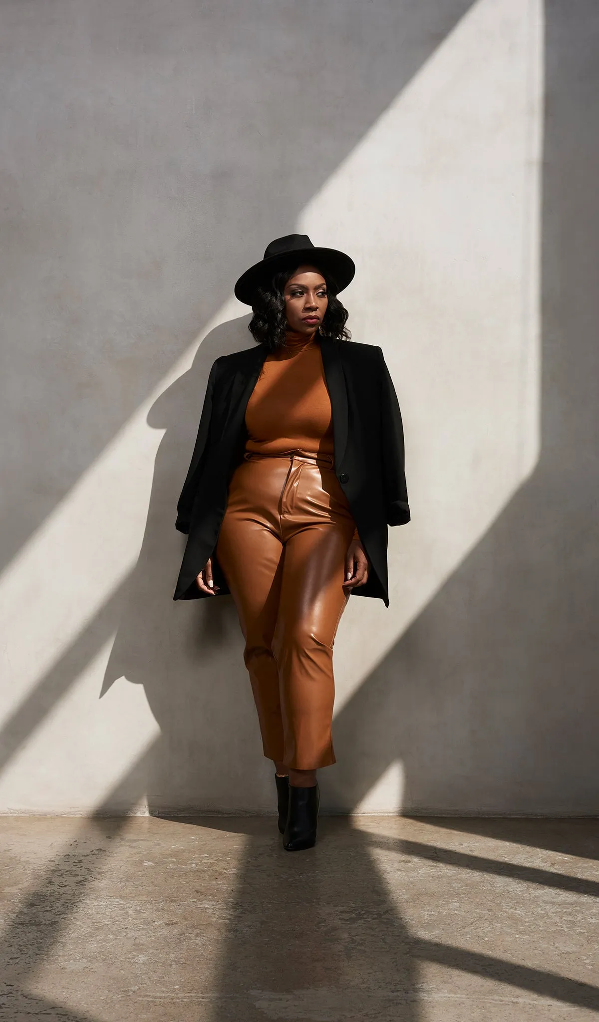 Forever Golden | Rust PU Leather Pants