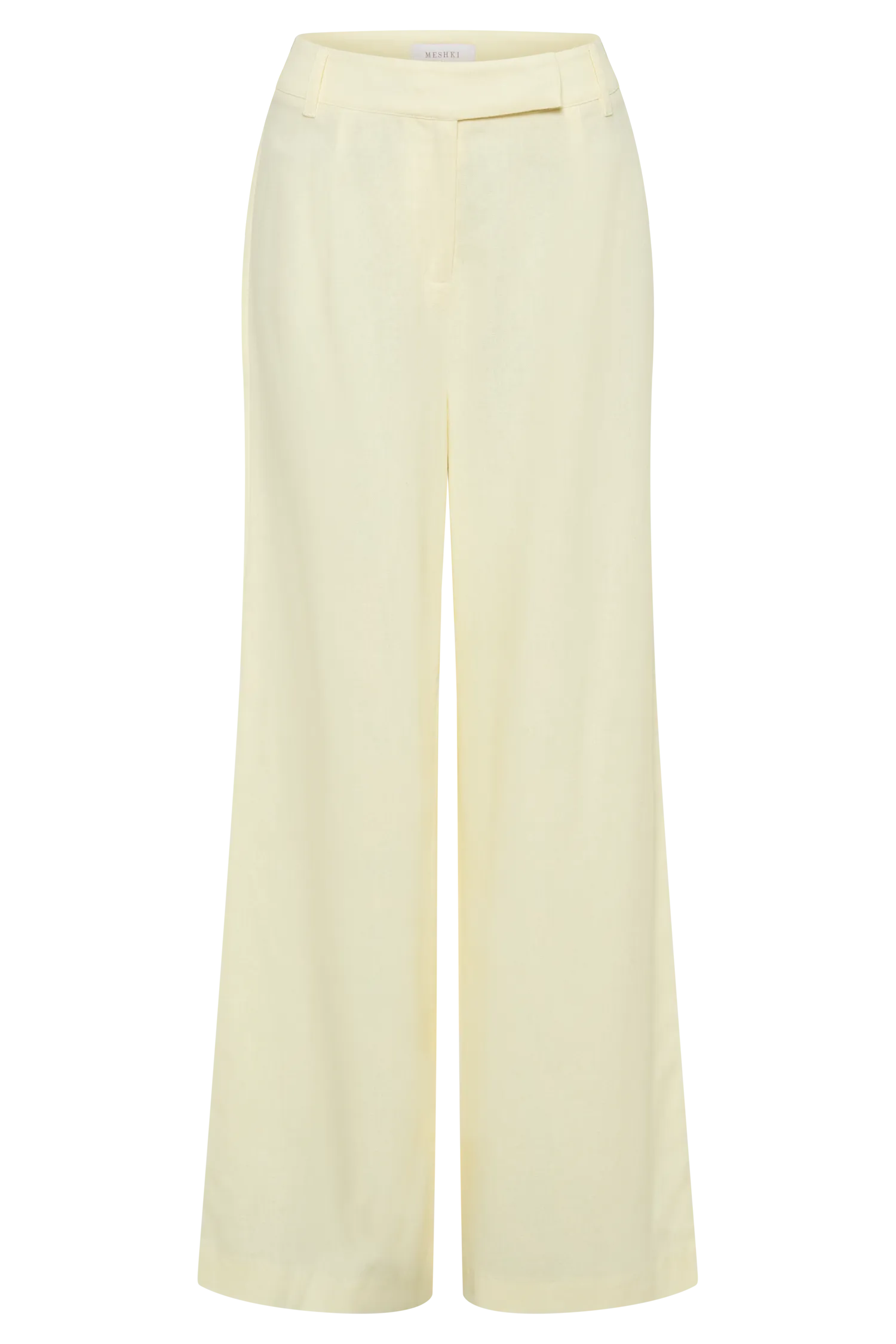 Franca Linen Wide Leg Pant - Lemon Sherbet