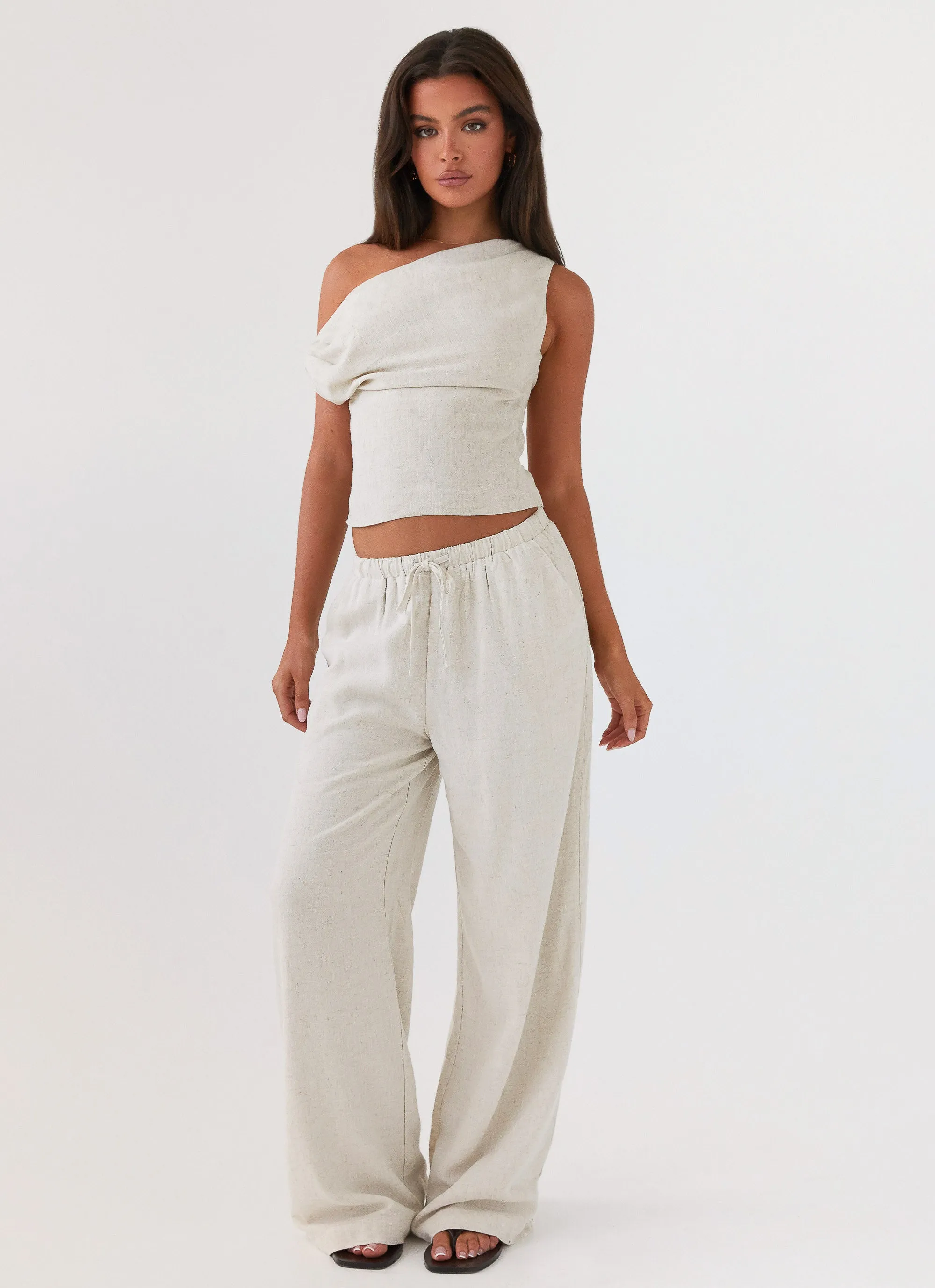 Fresh Face Linen Pants - Oatmeal