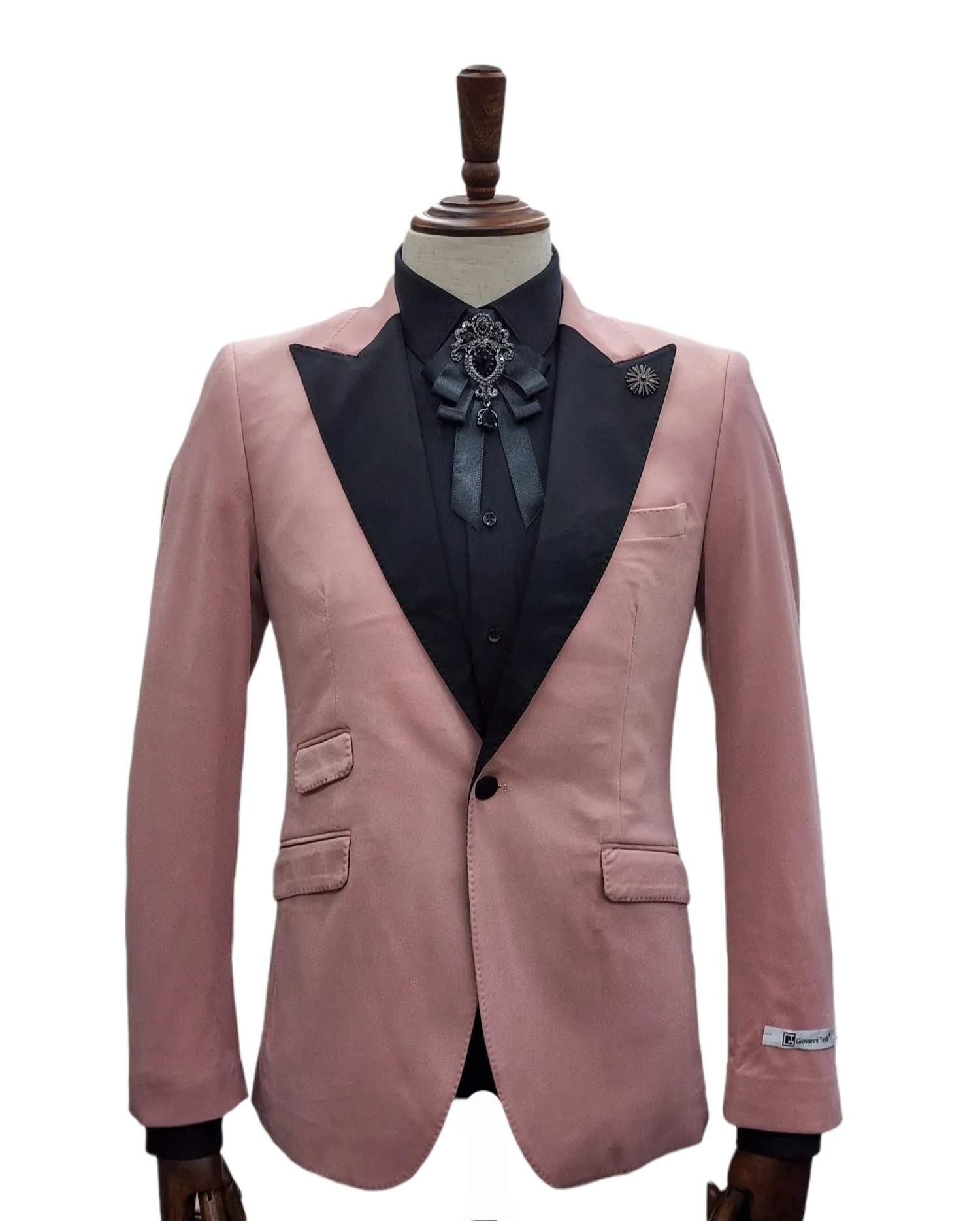 Giovanni Testi 1 Button Slim Fit Stretch Velvet Tuxedo GTX1P-1925 PINK