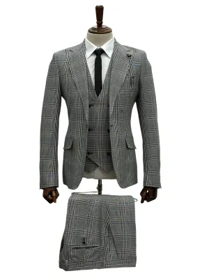 GT1P V-1251 BLK/WHITE PLAID