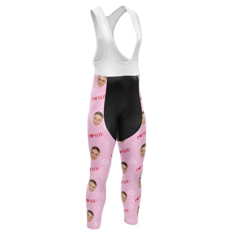 I love you Custom Face Bib Pants (Pink)