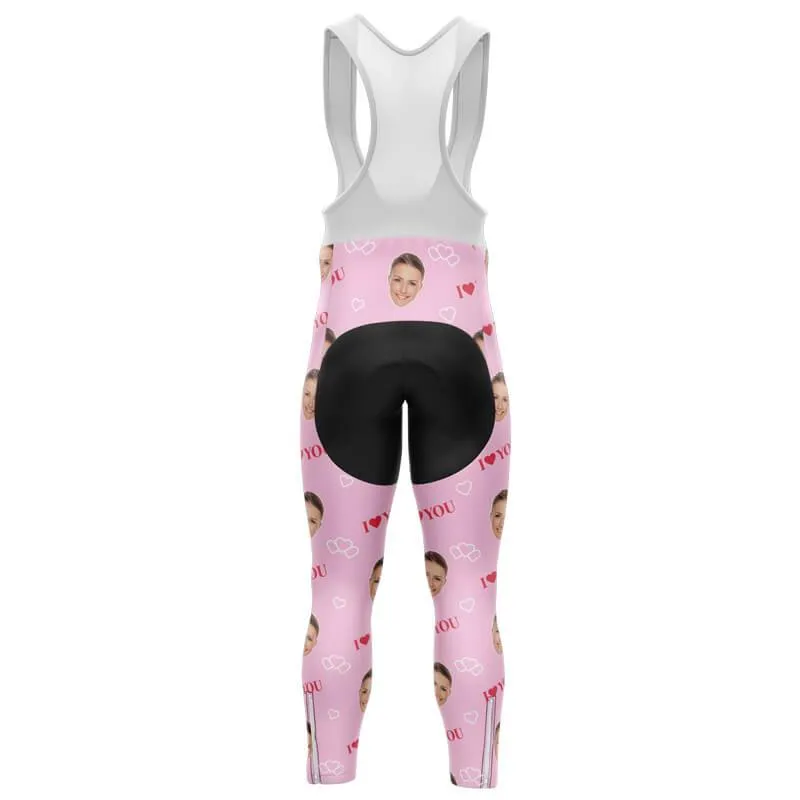 I love you Custom Face Bib Pants (Pink)