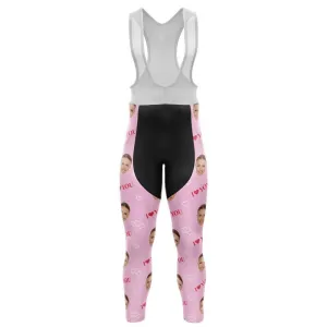 I love you Custom Face Bib Pants (Pink)