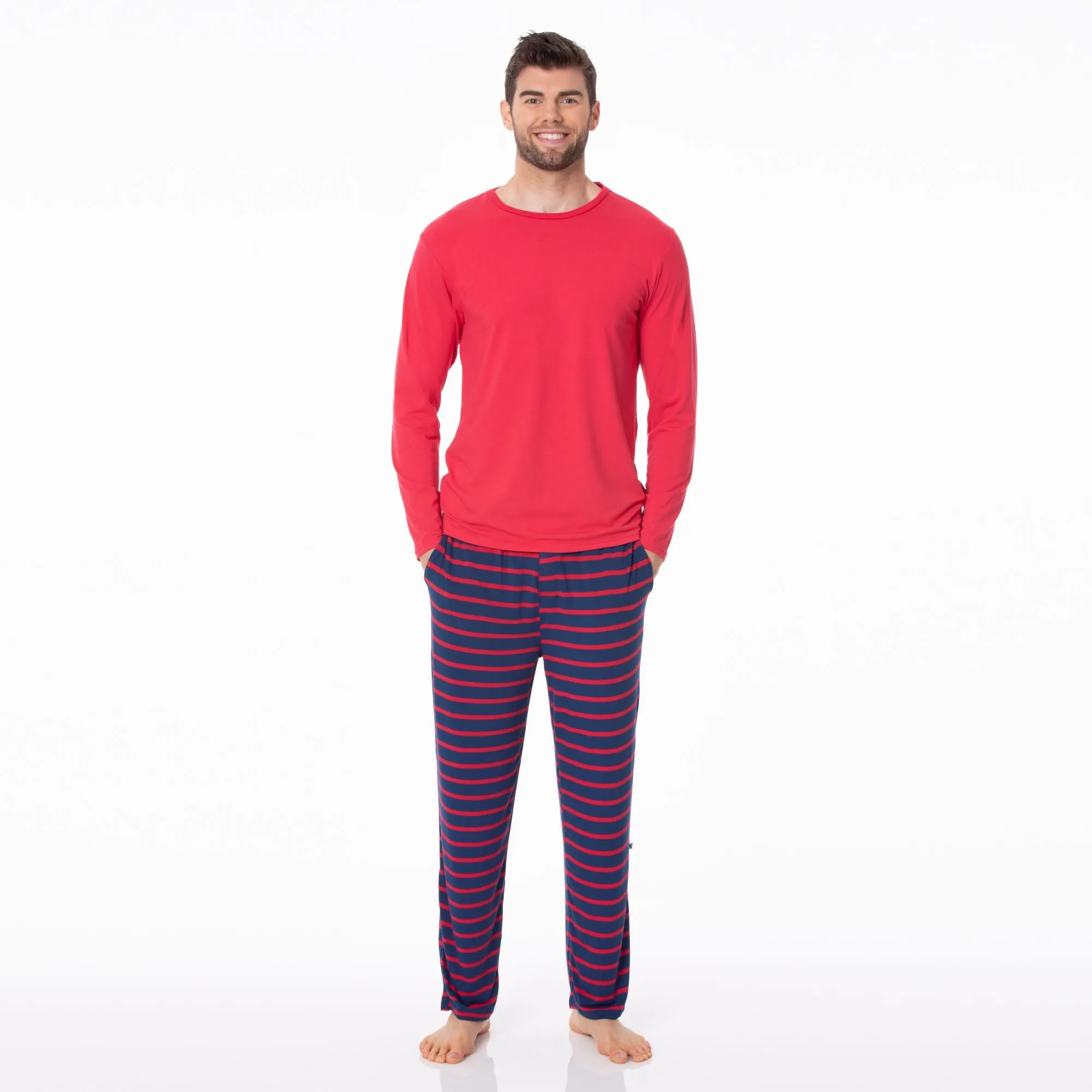 KicKee Pants Everyday Heroes Navy Stripe Men's Pajama Pants