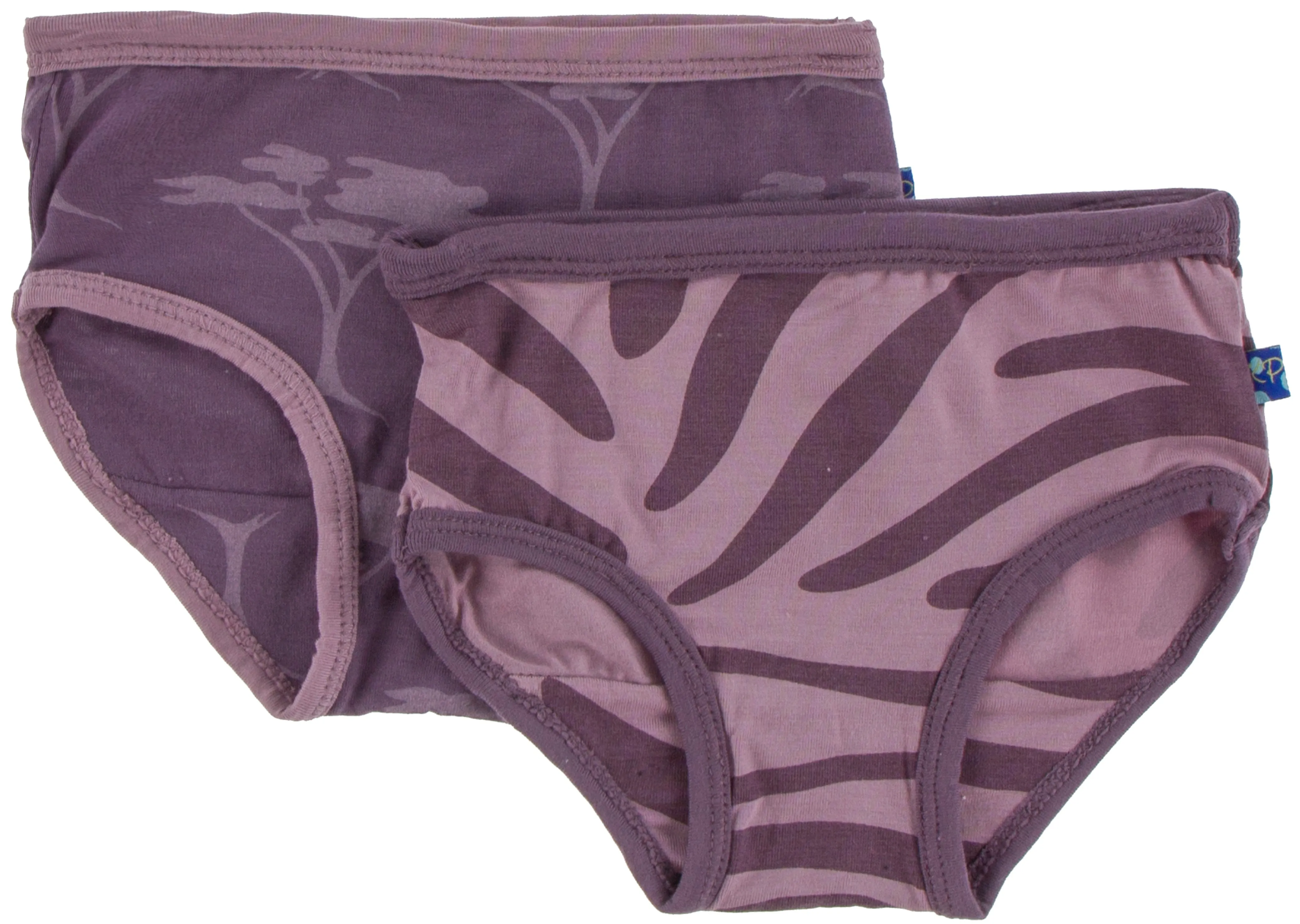 KicKee Pants Fig Acacia Trees & Elderberry Zebra Print Girls Underwear Set