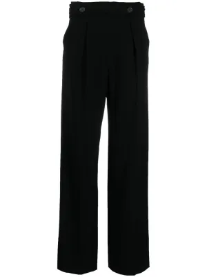 LIGHTWEIGHT WOOL STRAIGHT-LEG TROUSERS 001 BLK