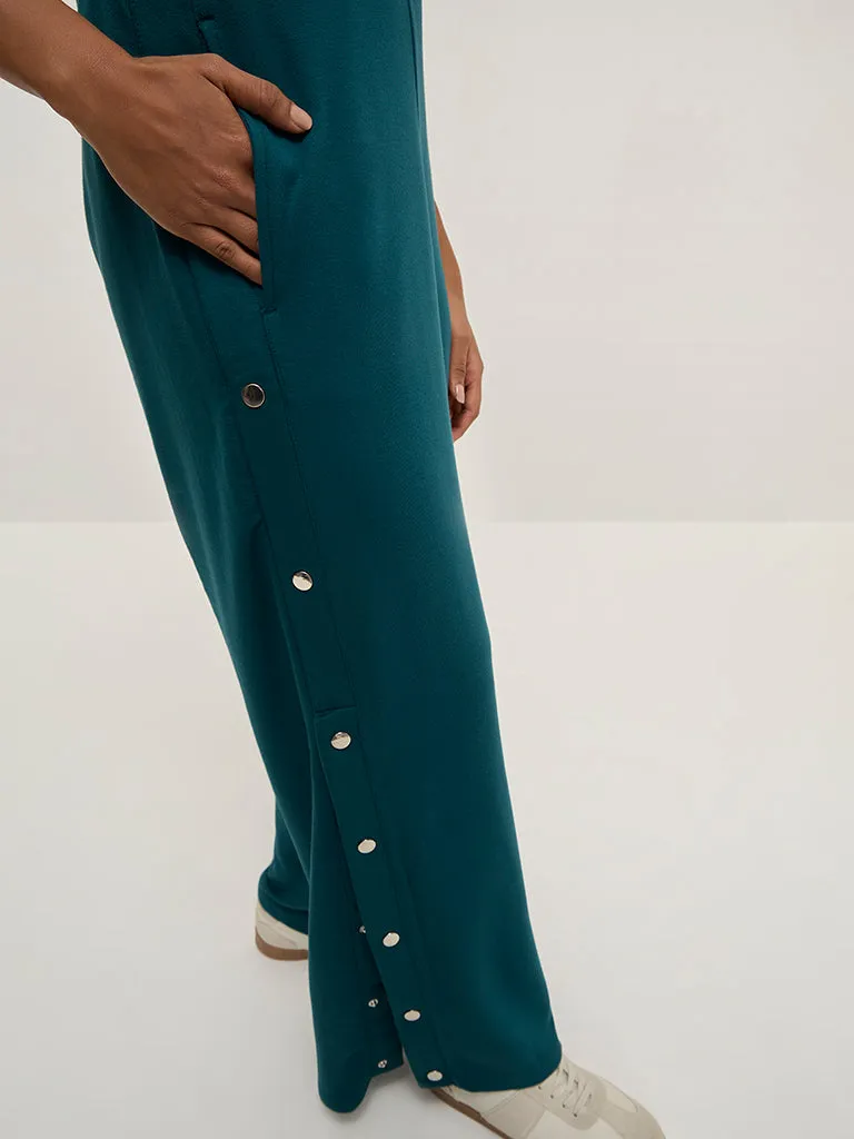 LOV Teal High-Rise Track Pants