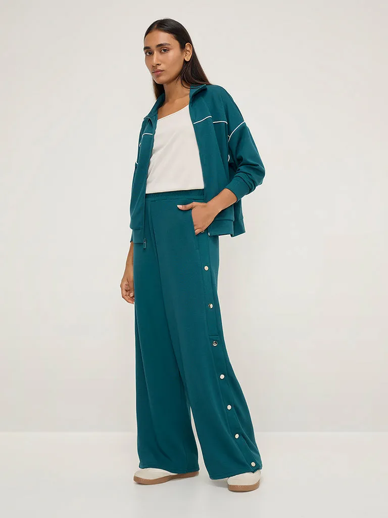 LOV Teal High-Rise Track Pants