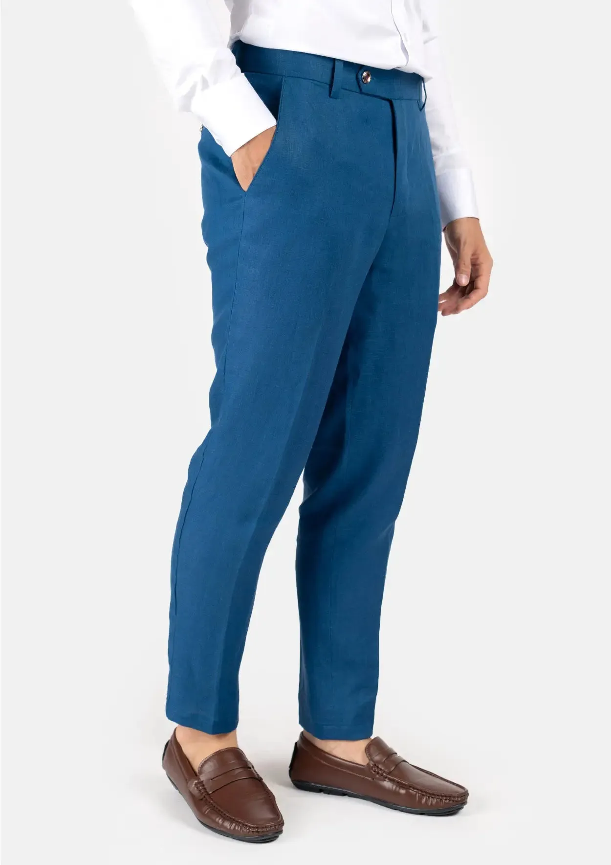 Marine Blue Linen Pants