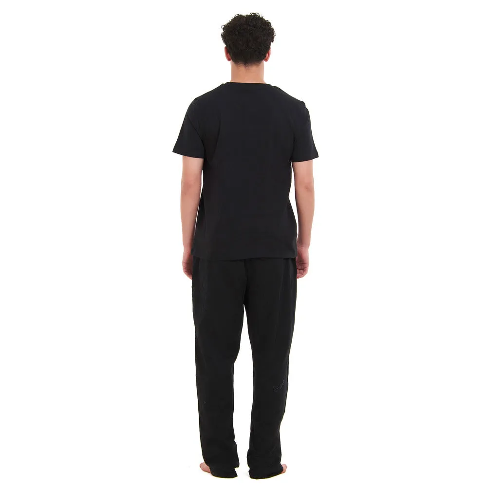 Men summer pajama set  Black T-shirt   Pants