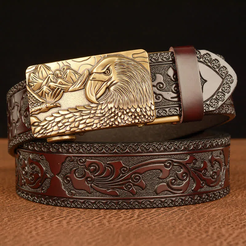 Men's Landscape Animal Eagle Leather Belt