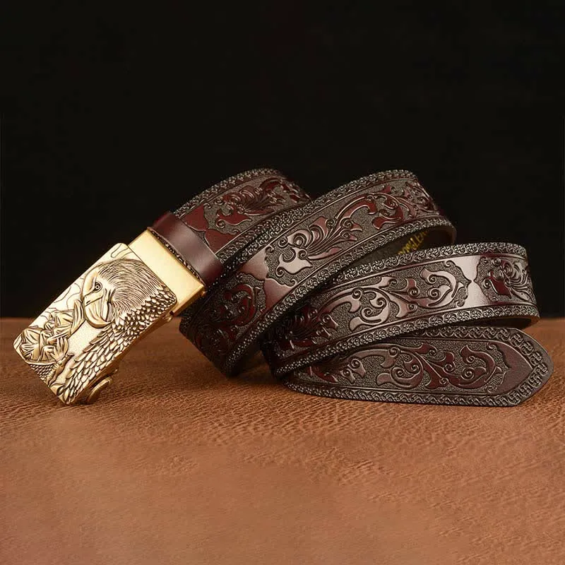 Men's Landscape Animal Eagle Leather Belt