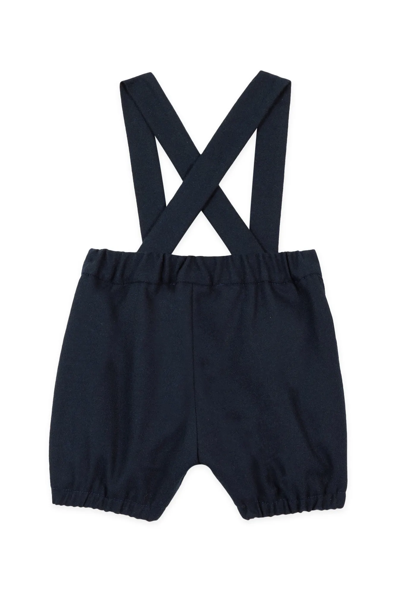 Navy Baby Suspenders Pants