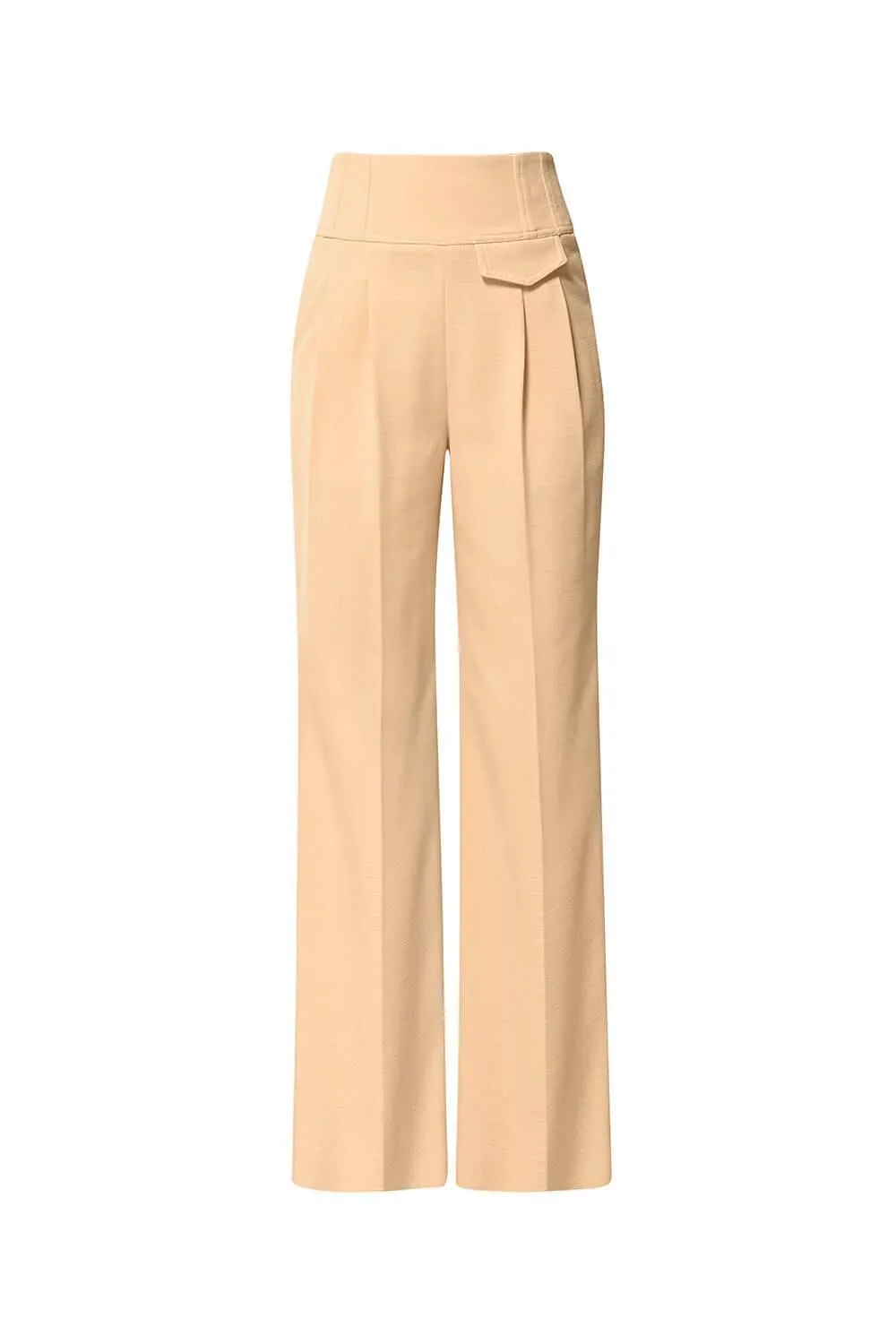 Nilah Straight High Waist Wool Cotton Pants