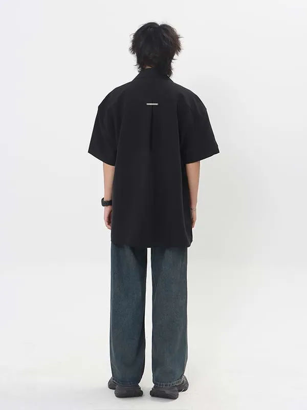 Oversized Lightweight Button Shirt with Pocket