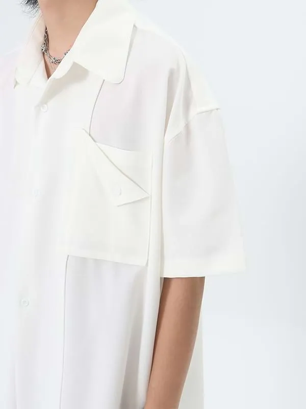 Oversized Lightweight Button Shirt with Pocket