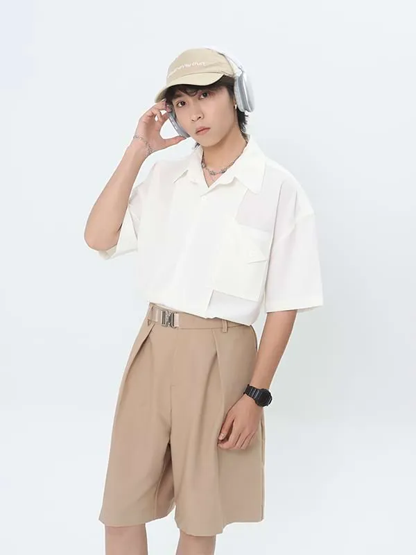 Oversized Lightweight Button Shirt with Pocket