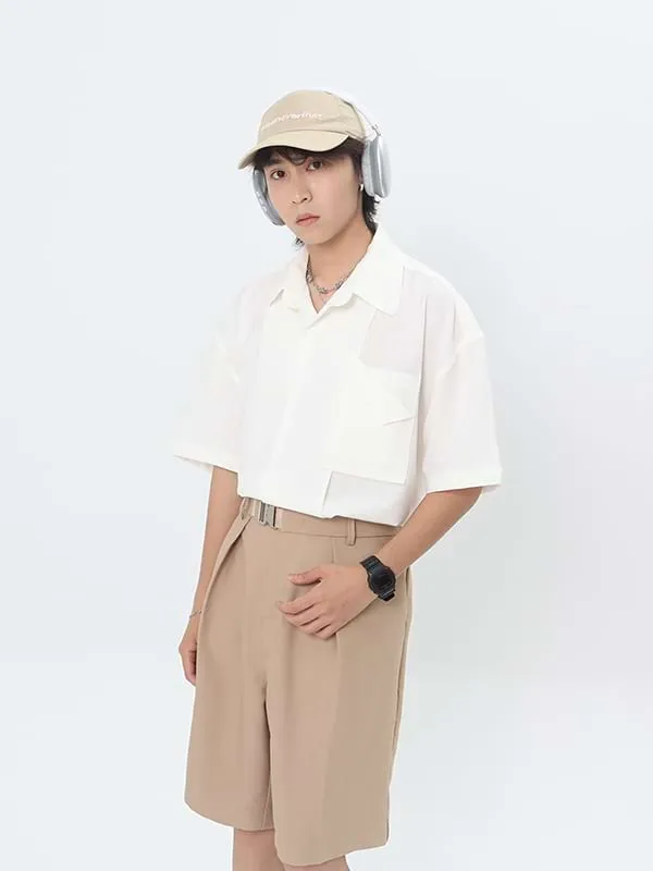 Oversized Lightweight Button Shirt with Pocket