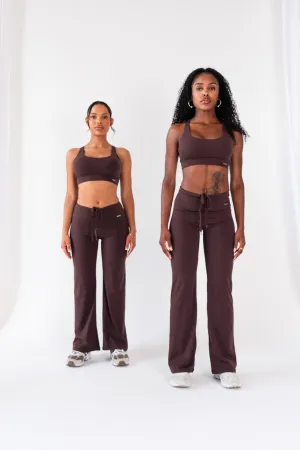 Regular High Waisted Wide Leg Flares Espresso