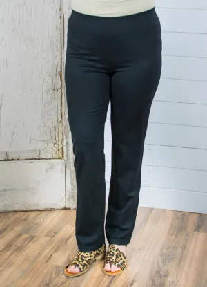 Regular Pull On Straight Pant in Black by Picadilly