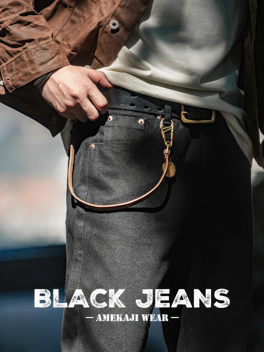 Retro Black Denim Pants