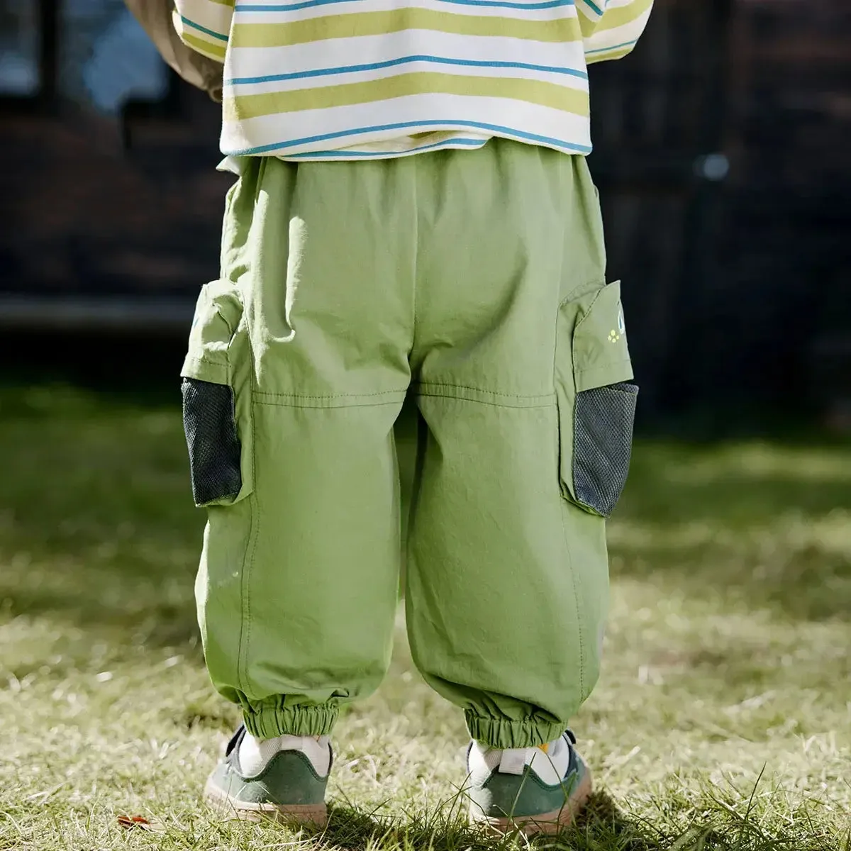 Solid Breathable Loose Boys Cargo Pants