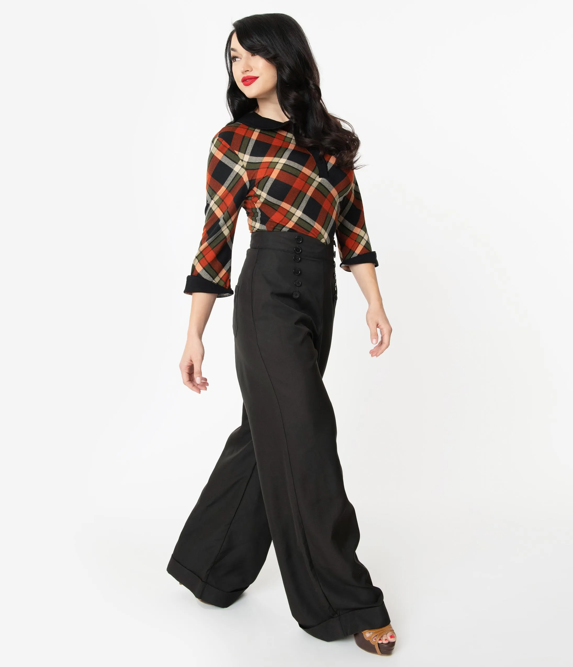 Unique Vintage 1960s Black Garland Pants