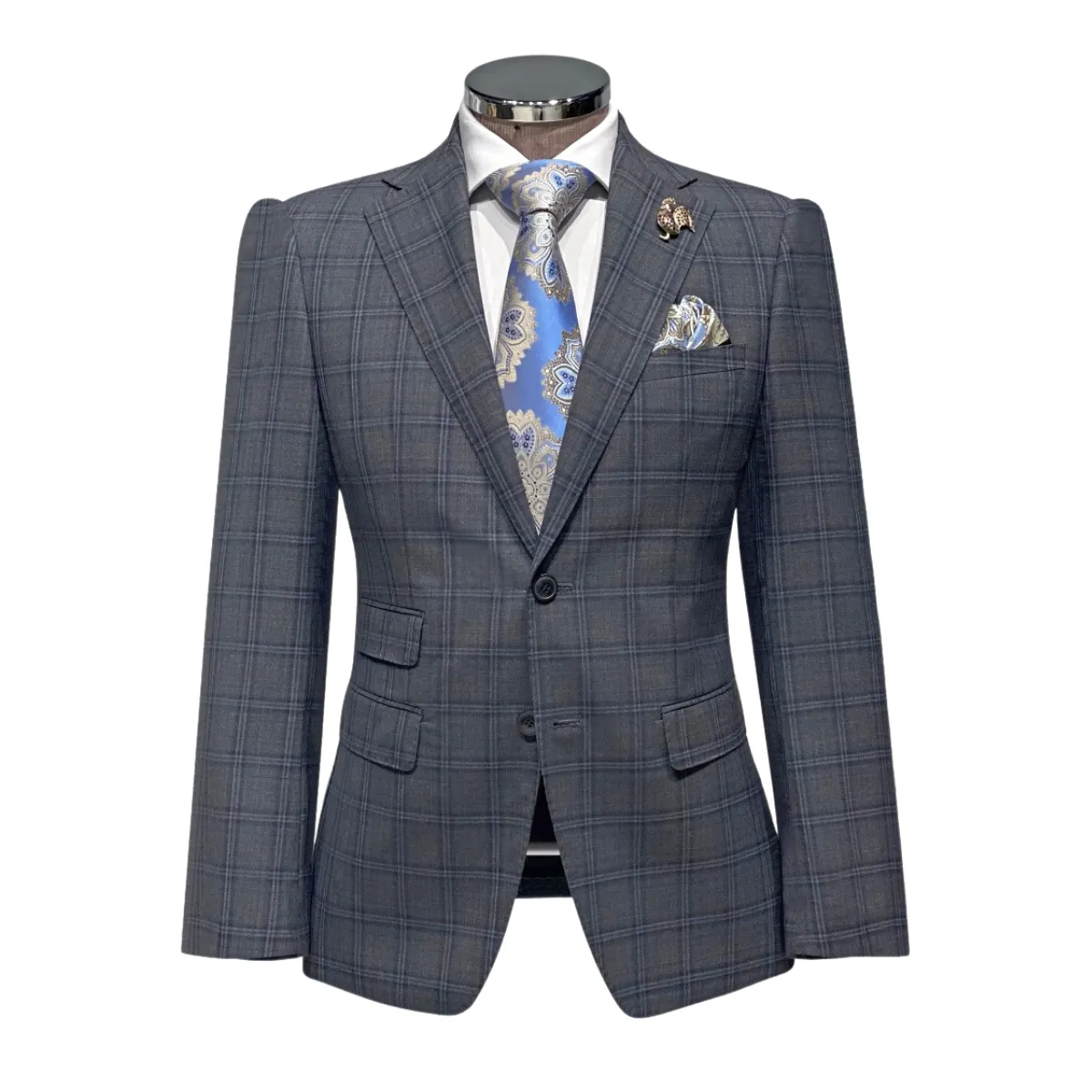 Veleso Plaid Vested Suit