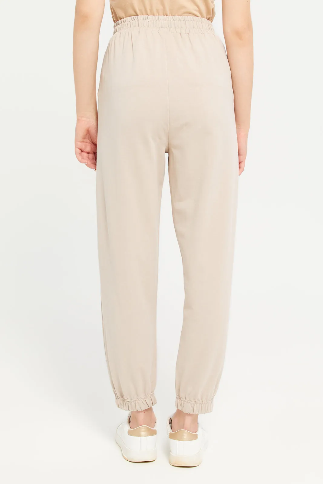 Women Beige Jogger Pants