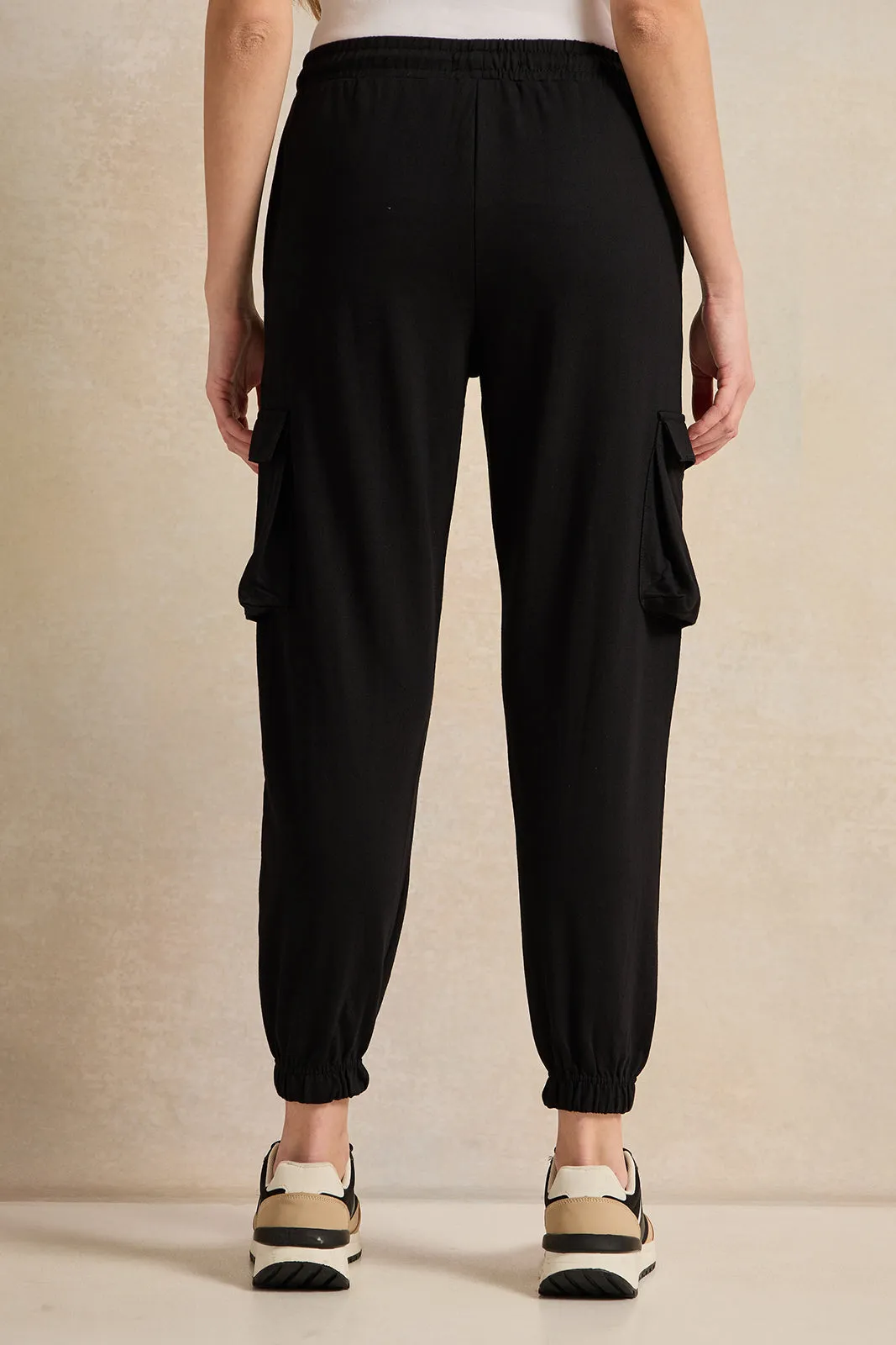 Women Black Active Cargo Pant